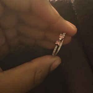 Elegant Pink and Silver Women's Ring